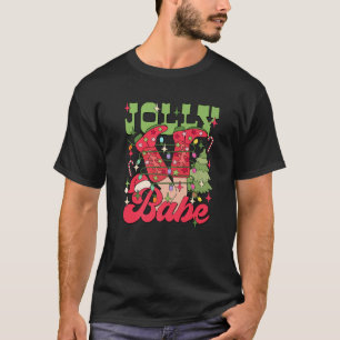 Funny Western Christmas Light Jolly Babe Cowboy Bo T-Shirt