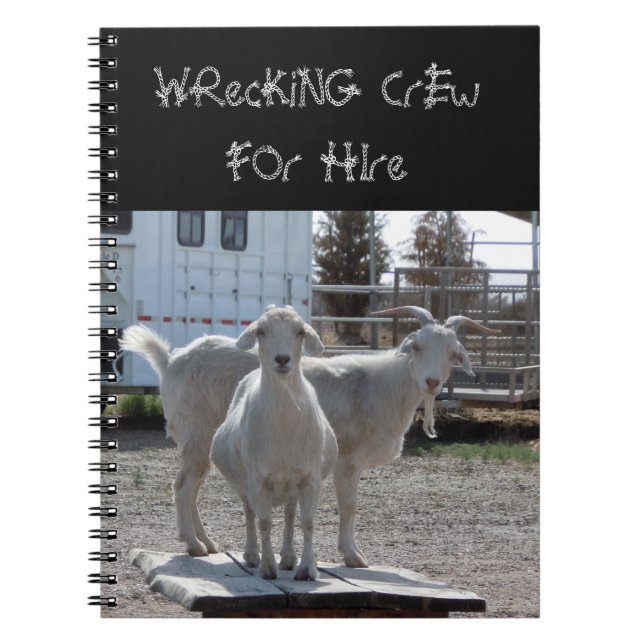 Funny Western Goats for Hire Notebook (Front)