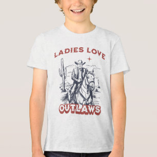 Funny Western Ladies Love Outlaws President Trump Tri-Blend Shirt