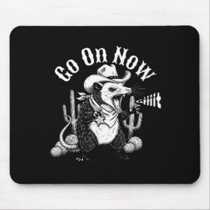 Funny western opossum go on git cowboy possum meme mouse mat