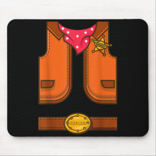 Funny Western Sheriff Halloween Cowboy Vest Simple Mouse Mat