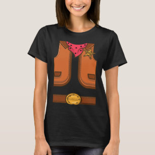 Funny Western Sheriff Halloween Cowboy Vest Simple T-Shirt