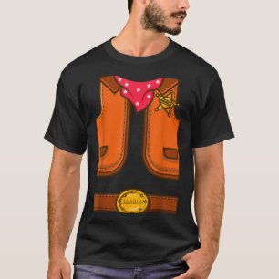 Funny Western Sheriff Halloween Cowboy Vest Simple T-Shirt