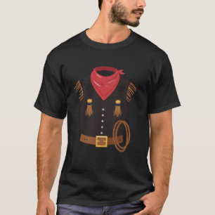 Funny Western Sheriff Vintage Cowboy Vest Costume T-Shirt