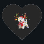 Funny Westie Christmas Tee Reindeer Christmas Ligh Heart Sticker<br><div class="desc">Funny Westie Christmas Tee Reindeer Christmas Lights Pajama Essential T-Shirt</div>