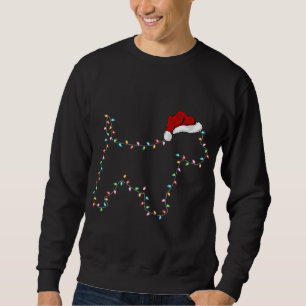 Funny Westie Dog Xmas Lighting Santa Hat Westie Ch Sweatshirt