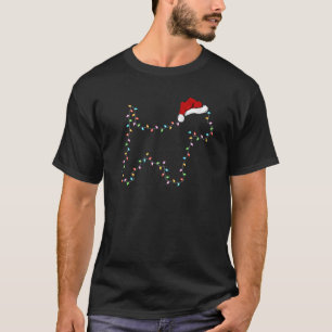 Funny Westie Dog Xmas Lighting Santa Hat Westie Ch T-Shirt