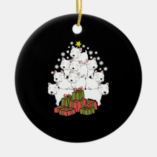 Funny Westie Xmas Tree Christmas Ceramic Tree Decoration