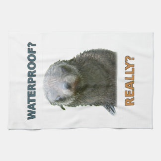 Funny Wet Seal Pup Tea Towel