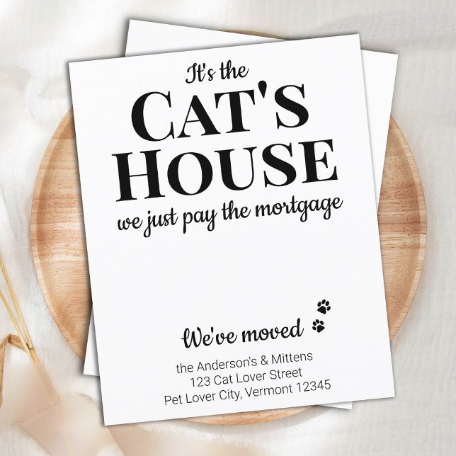 Funny We've Moved New Address Cat Pet Moving Announcement Postcard (Creator Uploaded)