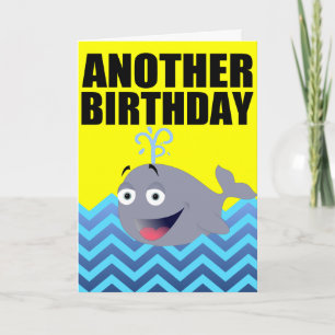 Funny Whale Birthday Cartoon Card