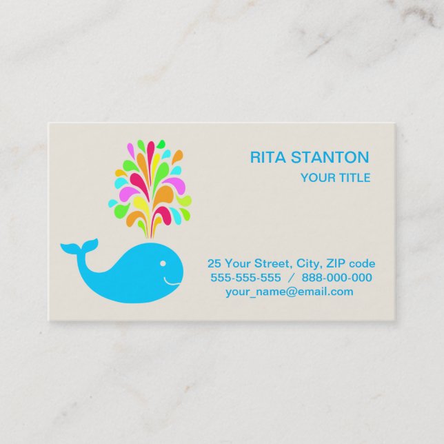Funny whale business card (Front)