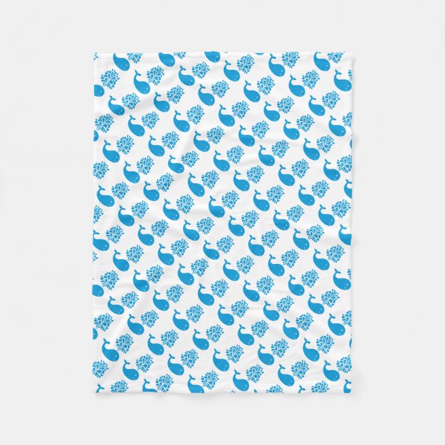 Funny whale fleece blanket (Front)