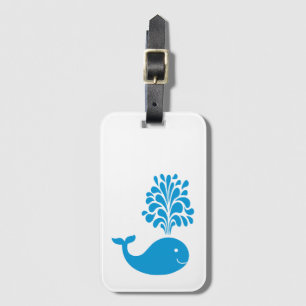 Funny whale luggage tag