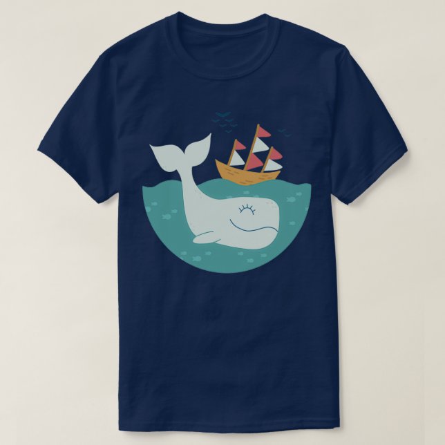 Funny Whale Ocean Mammals Whale Tales T-Shirt (Design Front)