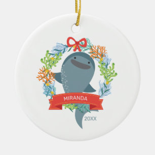 Funny Whale Shark Ceramic Tree Decoration