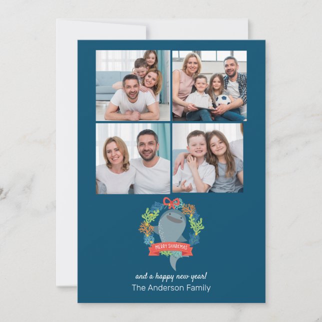 Funny Whale Shark Photo Christmas Holiday Card (Front)