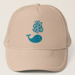 Funny whale trucker hat