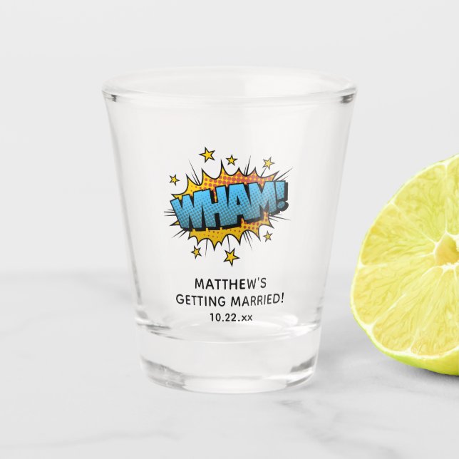 Funny Wham Bachelor Party Wedding Favour Shot Glass (Front)