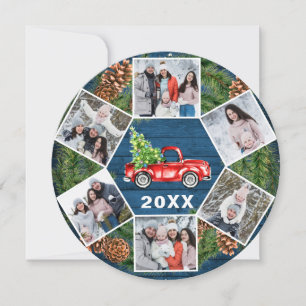 Funny What a Year 2021 Christmas Red Truck 6 PHOTO Holiday Card