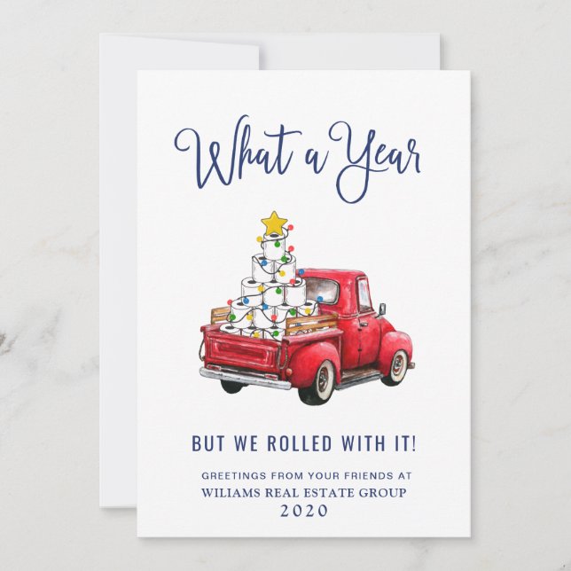 Funny What a Year Christmas Corporate Holiday Card (Front)