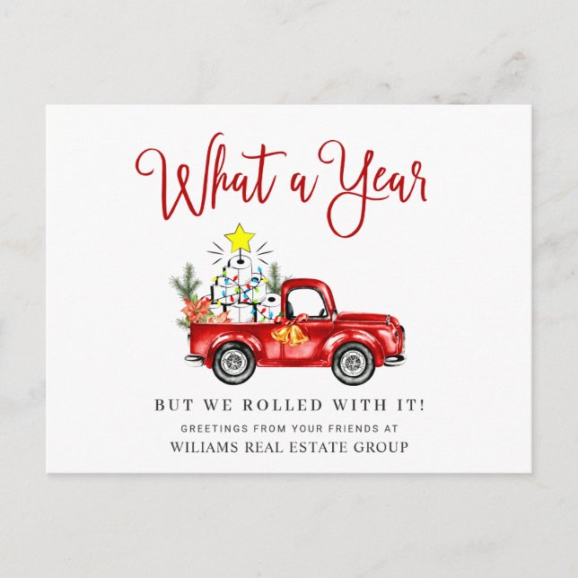 Funny What a Year Christmas Corporate Postcard (Front)