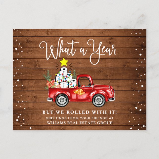 Funny What a Year Christmas Corporate Postcard (Front)