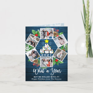 Funny What a Year Christmas Tree 6 PHOTO Holiday Card