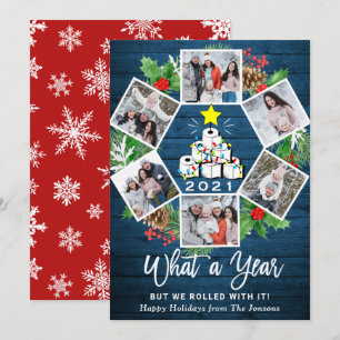 Funny What a Year Christmas Tree 6 PHOTO Holiday Card