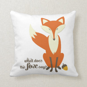Funny What Does The Fox Say Illustration Pillow