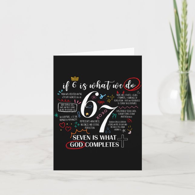Funny What God Completes 6 7 Meme Jesus Christian  Card (Front)