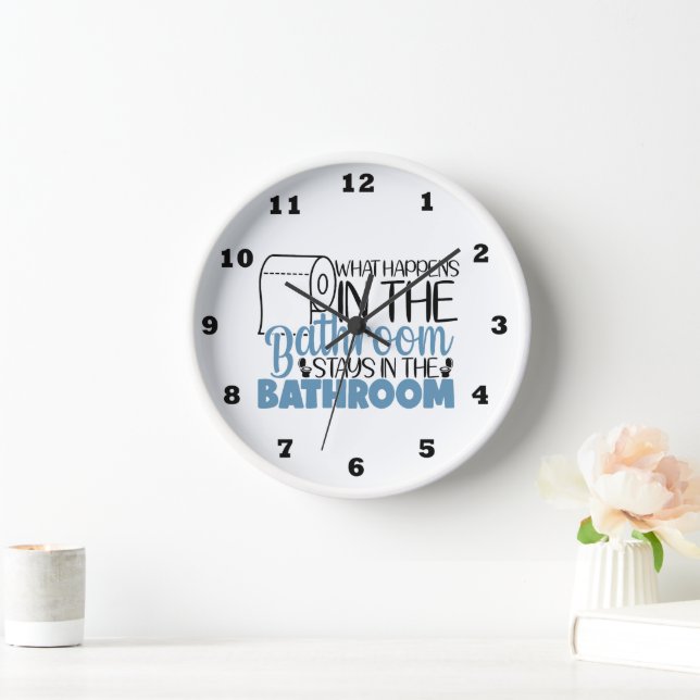 Funny what happens bathroom word art  clock (Home)