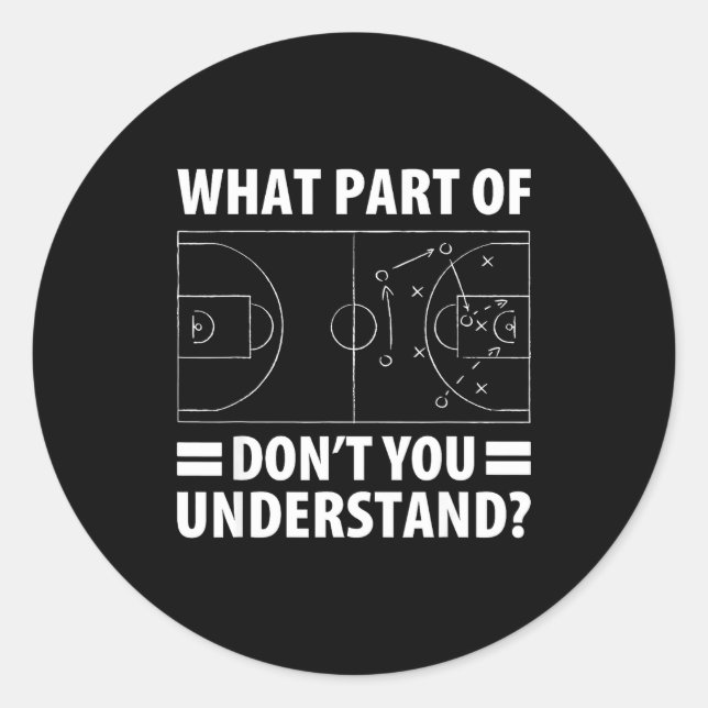 Funny What Part Of Basketball Don't You Understand Classic Round Sticker (Front)