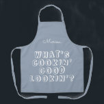 Funny what's cooking good lookin' blue  apron<br><div class="desc">Funny what's cooking good lookin' blue apron</div>