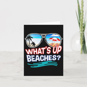 Funny Whats Up Beaches Family Vacation Matching Card