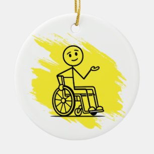 Funny Wheelchair Humour Custom Factory Warranty Mu Ceramic Tree Decoration