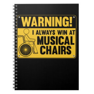 Funny Wheelchair Musical Chair Humour Notebook