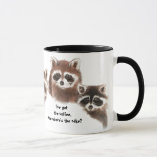 Funny, Where's the Cake, Racoon Mug, Animal Mug