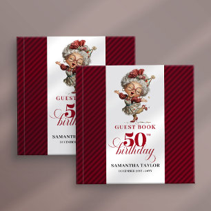 Funny whimsical 50th woman birthday guest book