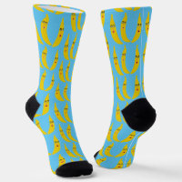 Funny Whimsical Bananas Pattern Fun Fruity Faces 