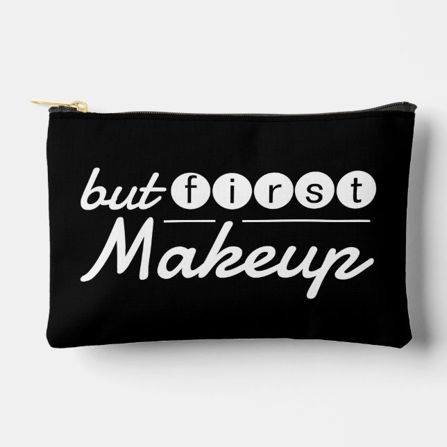 Funny Whimsical Black And White Makeup Travel Accessory Pouch (Front)
