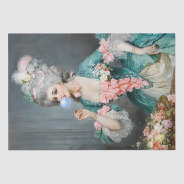 Funny Whimsical Marie Antoinette French Decoupage  Tissue Paper (Front)