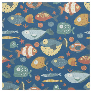 Fishing Fabric Coho Salmon Fish Pattern Fabrics