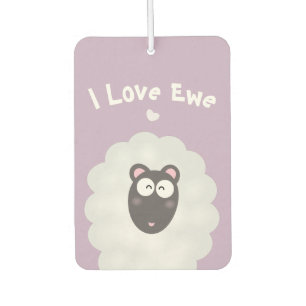 Funny Whimsical Pun I Love You Cute Pastel Purple Car Air Freshener