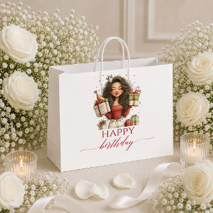 Funny Whimsical Woman Burgundy Script gift bag