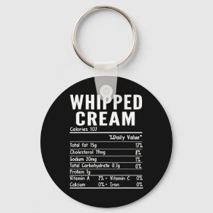 Funny Whipped Cream Nutrition Facts Thanksgiving F Key Ring