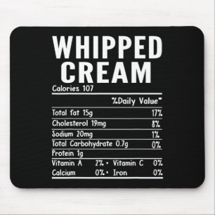 Funny Whipped Cream Nutrition Facts Thanksgiving F Mouse Mat