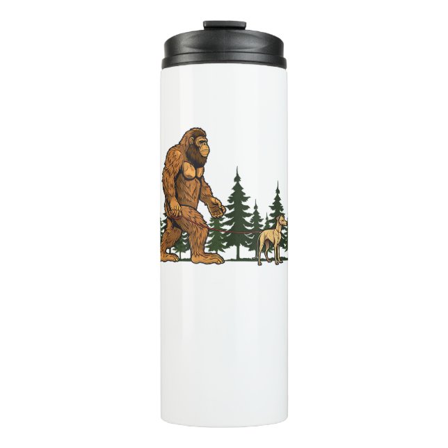 Funny Whippet Bigfoot Dog Walking Dog Mum Dad Kids Thermal Tumbler (Front)