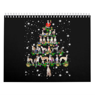 funny whippet christmas tree ornament decor gift calendar