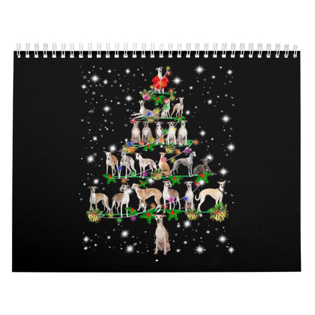 funny whippet christmas tree  ornament decor gift calendar (Cover)